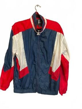 Vintage Starter colorblock windbreaker jacket red white and blue size L